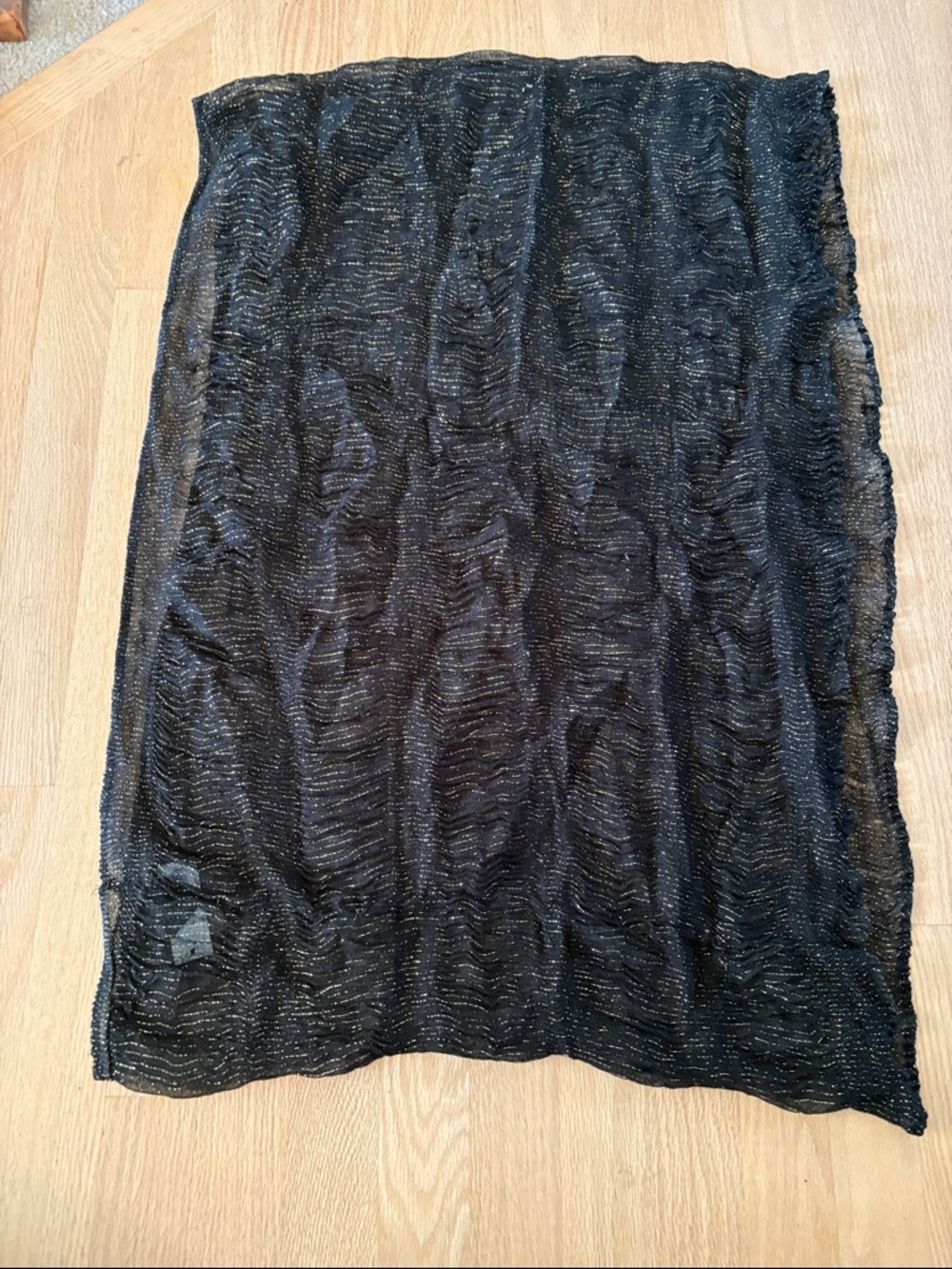 Kohl's Black Metallic Thread Lightweight Scarf